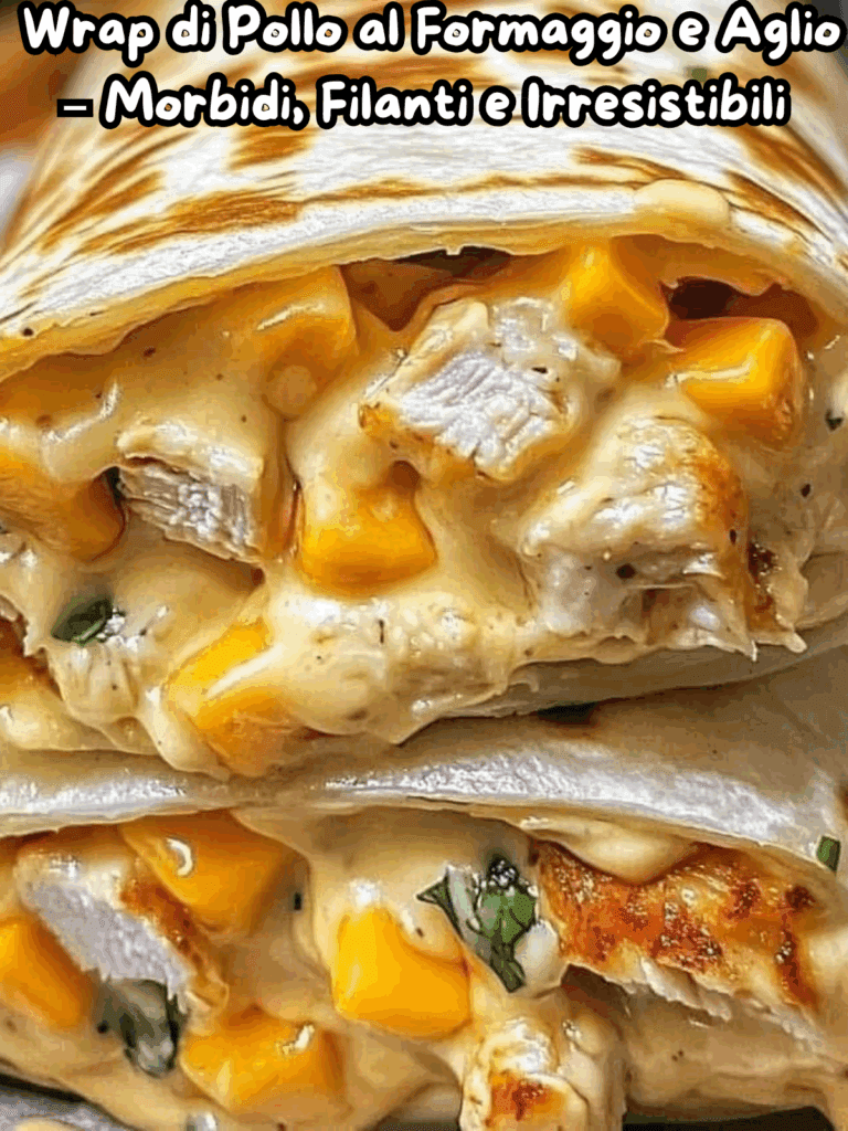 Wrap di Pollo al Formaggio e Aglio – Morbidi, Filanti e Irresistibili