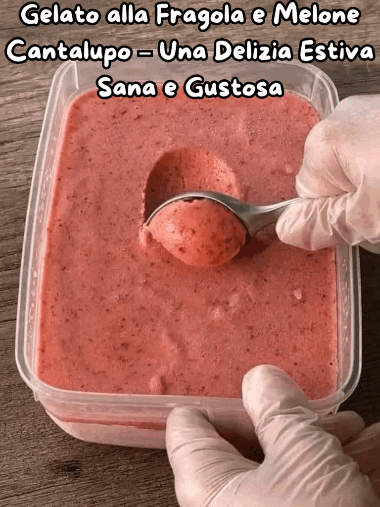 Gelato alla Fragola e Melone Cantalupo – Una Delizia Estiva Sana e Gustosa