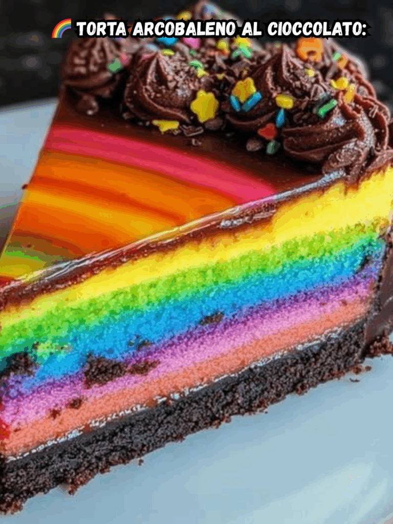 Torta Arcobaleno al Cioccolato: Colori, Gusto e Magia in Ogni Fetta!