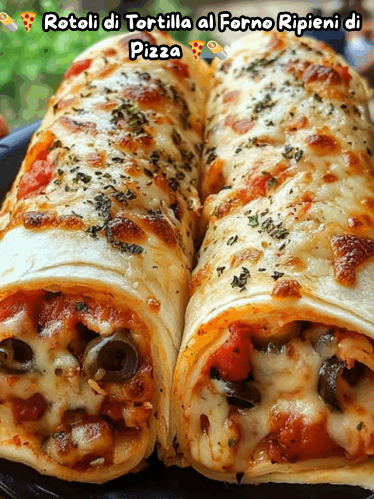 Rotoli di Tortilla al Forno Ripieni di Pizza