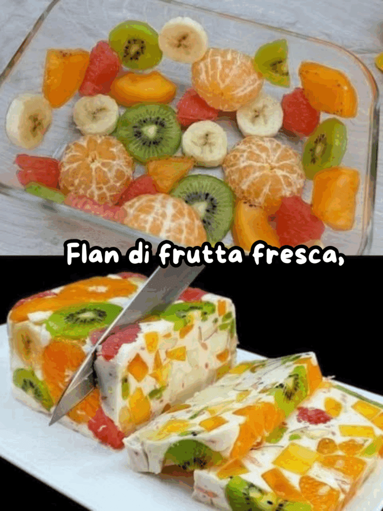 Flan cremoso alla frutta fresca