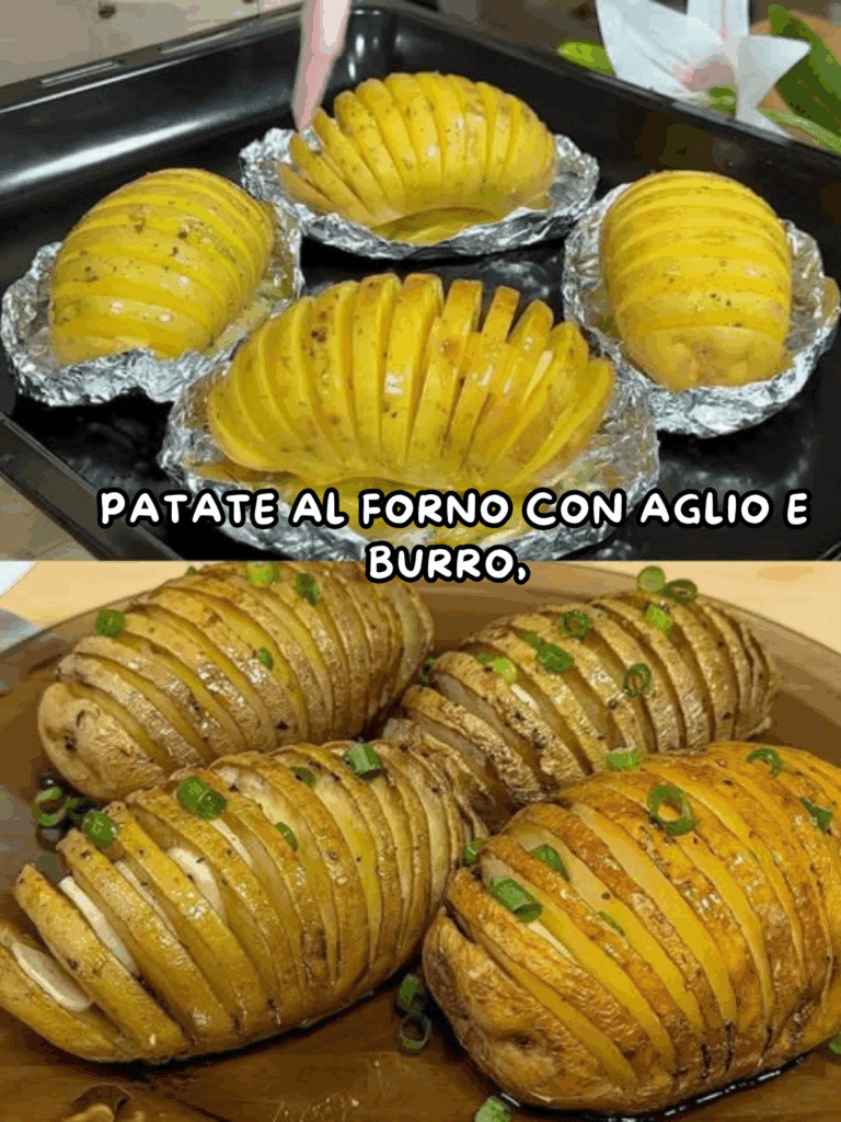 patate al forno con aglio e burro,