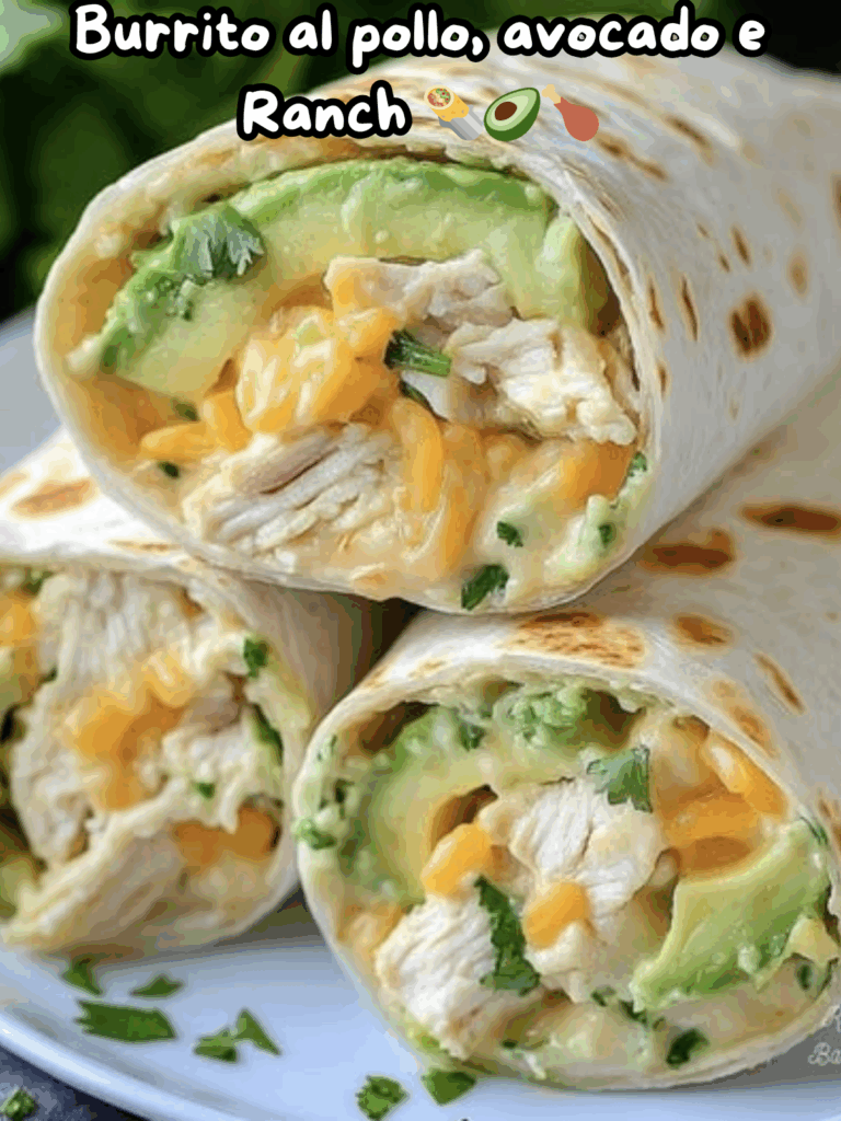 Burrito al pollo, avocado e Ranch