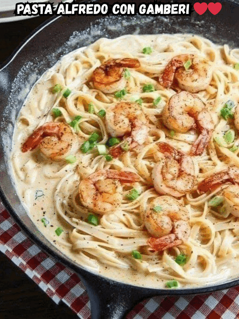 Pasta Alfredo con Gamberi