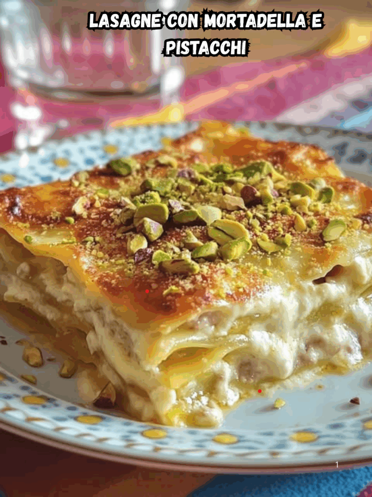 Lasagne con Mortadella e Pistacchi: un primo piatto originale dal sapore elegante