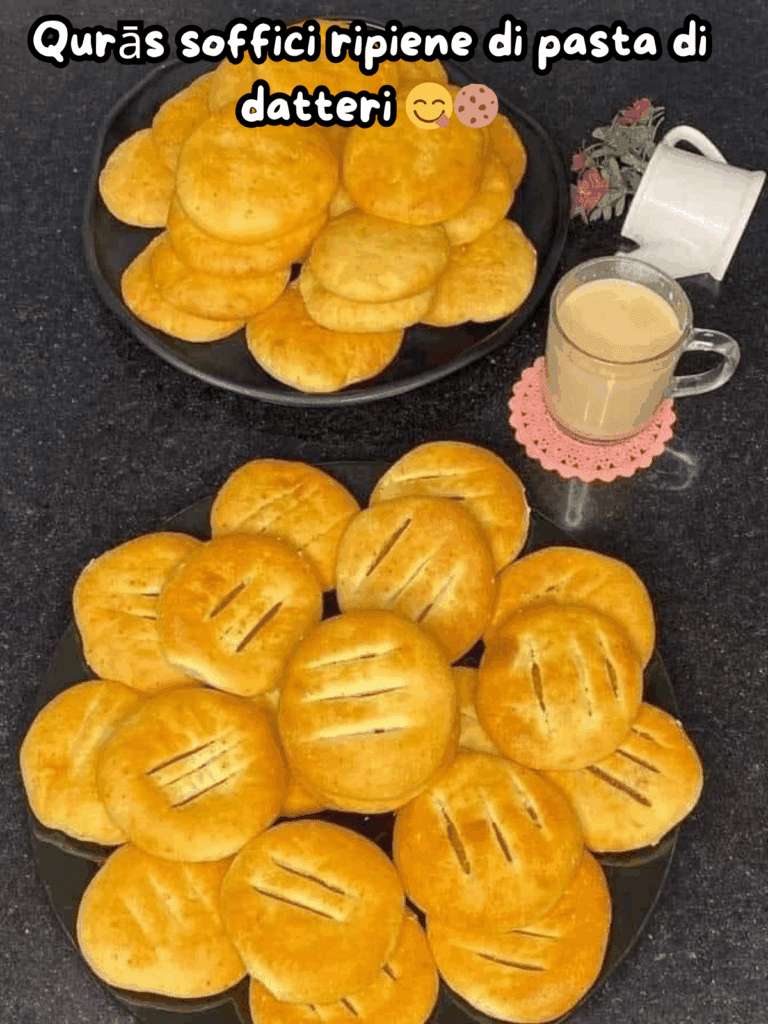 Qurās soffici ripiene di pasta di datteri