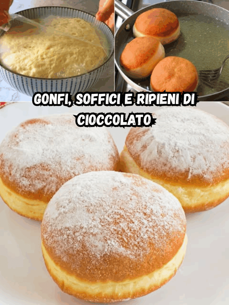 Bomboloni soffici ripieni di cioccolato