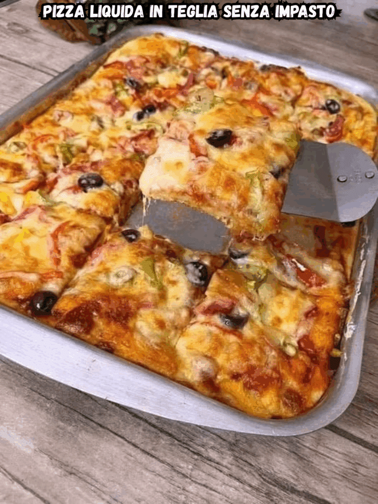 Pizza Liquida in Teglia Senza Impasto