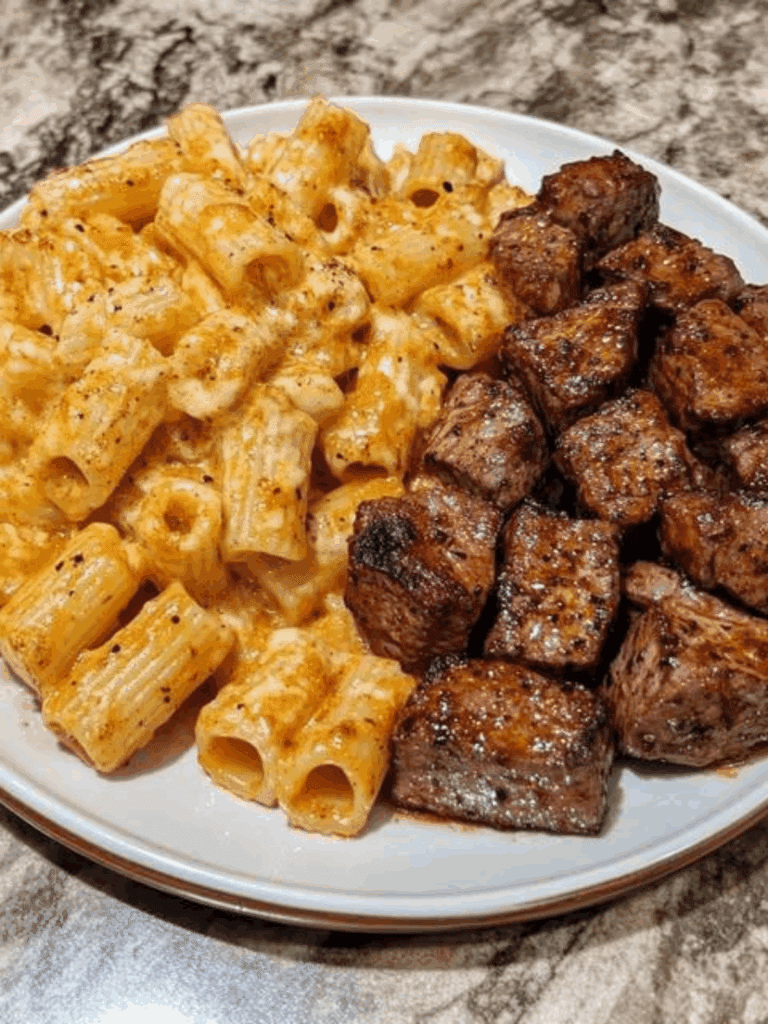 Punte di Manzo Cajun con Rigatoni in Salsa Cremosa al Parmigiano: un viaggio nei sapori decisi del Sud