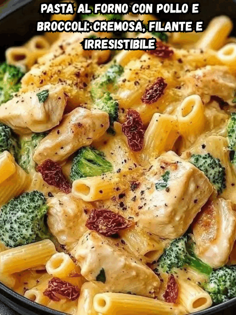 Pasta al forno con pollo e broccoli: cremosa, filante e irresistibile