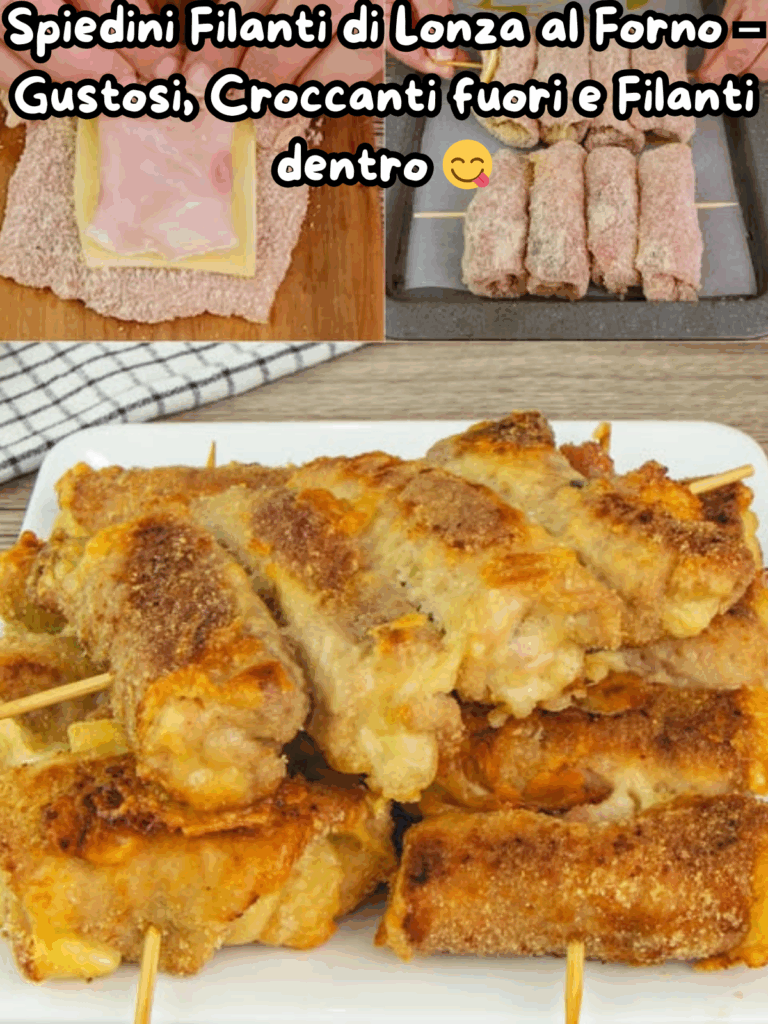 Spiedini Filanti di Lonza al Forno – Gustosi, Croccanti fuori e Filanti dentro