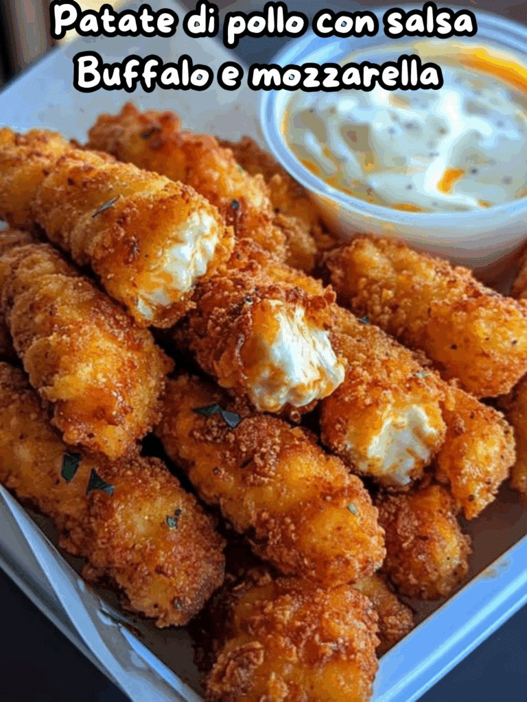 Polpette di Pollo con Salsa Buffalo e Cuore di Mozzarella