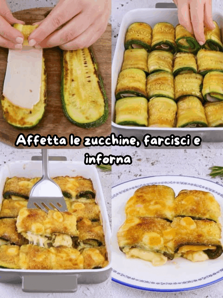 Rotolini di zucchine con pollo e formaggio