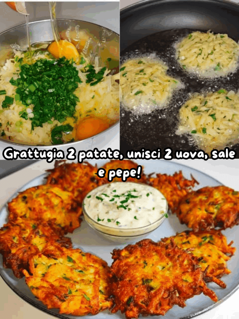 Frittelle di patate croccanti con salsa allo yogurt e cetriolo