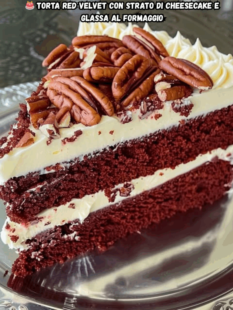  Torta Red Velvet con Strato di Cheesecake e Glassa al Formaggio