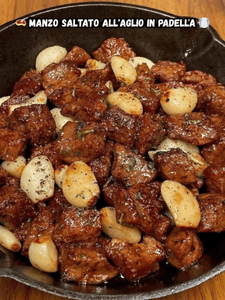 Manzo Saltato all'Aglio in Padella