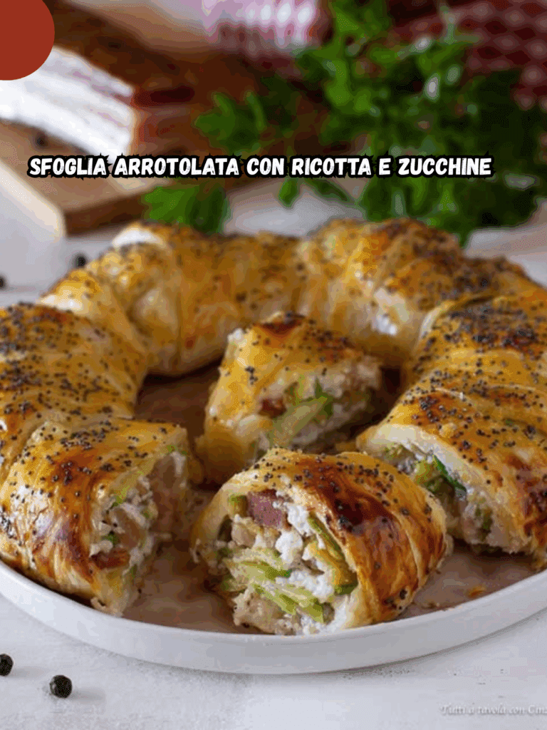 Sfoglia arrotolata con ricotta e zucchine: l'antipasto sfizioso e scenografico