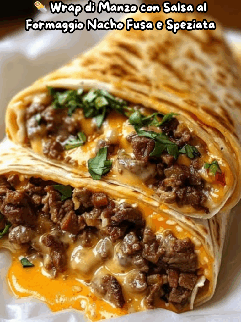 Wrap di Manzo con Salsa al Formaggio Nacho Fusa e Speziata