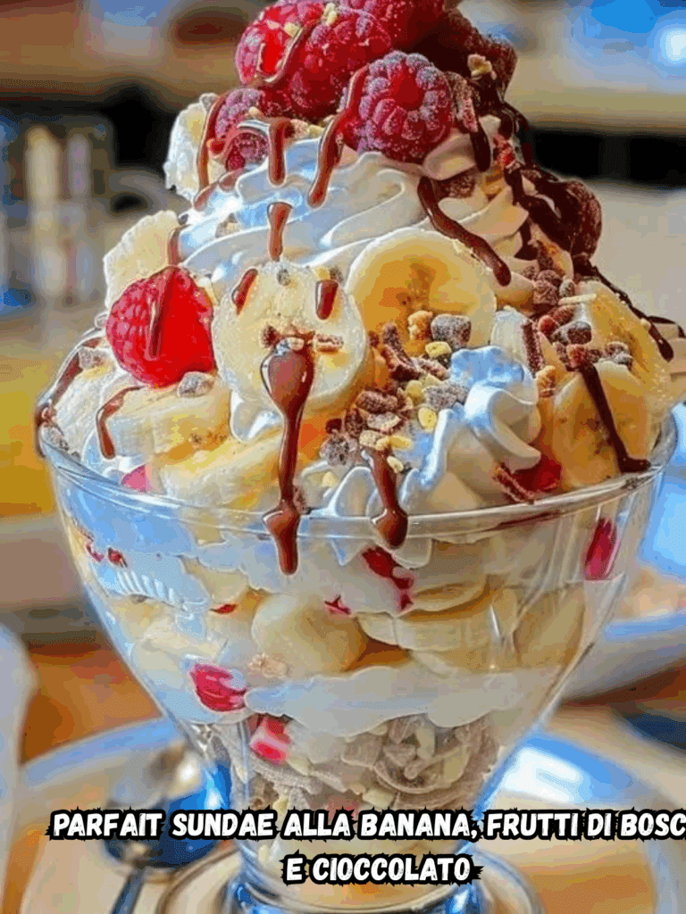 Parfait Sundae alla Banana, Frutti di Bosco e Cioccolato – Un Dessert Goloso e Freschissimo