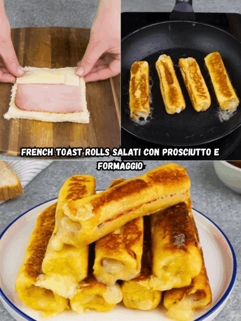 French Toast Rolls salati con prosciutto e formaggio: un piatto veloce, filante e delizioso