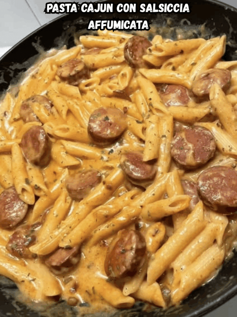 Pasta Cajun con salsiccia affumicata: un primo piatto cremoso, speziato e irresistibile