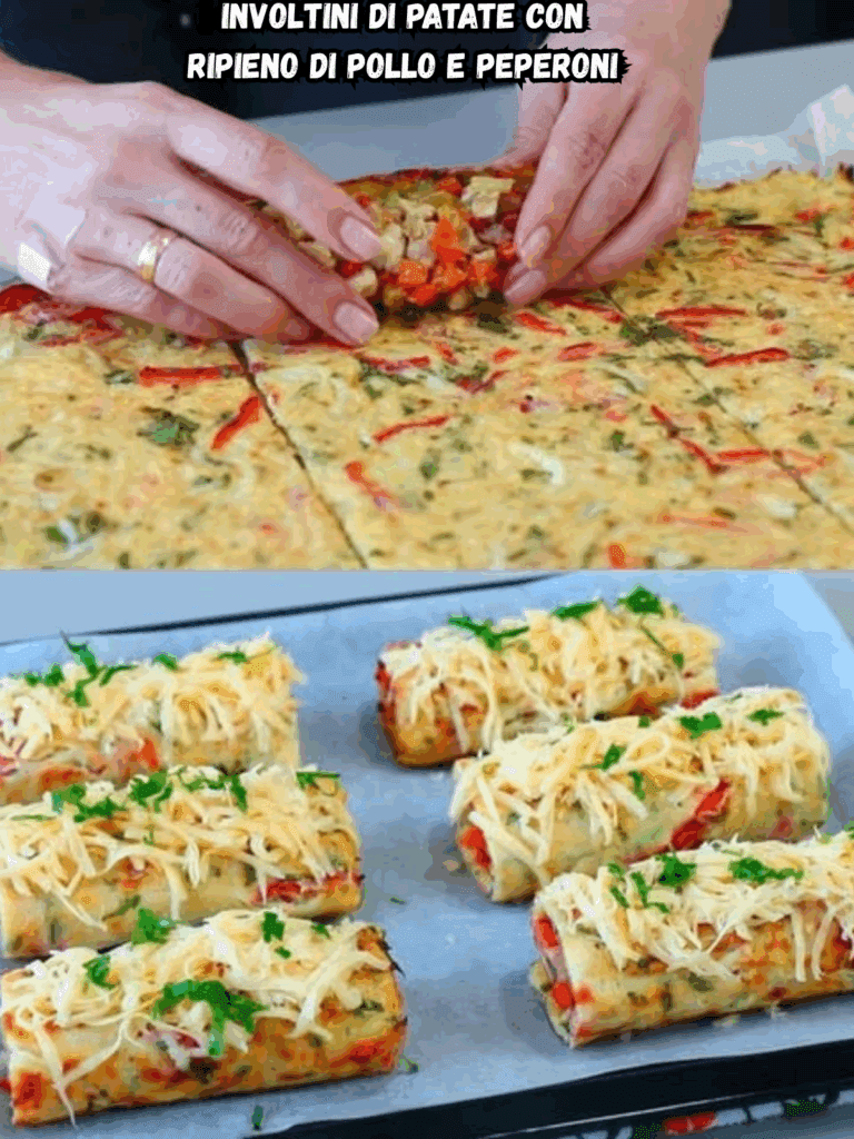 Involtini di Patate con Ripieno di Pollo e Peperoni