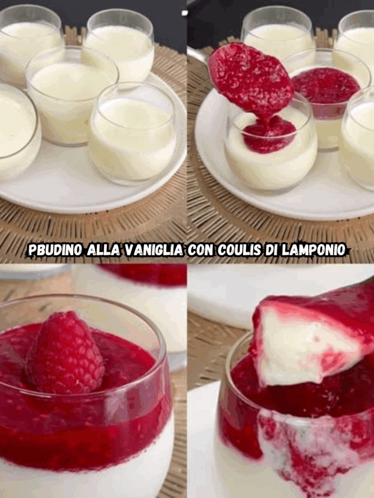 Budino alla vaniglia con coulis di lamponi: un dessert al cucchiaio elegante e goloso