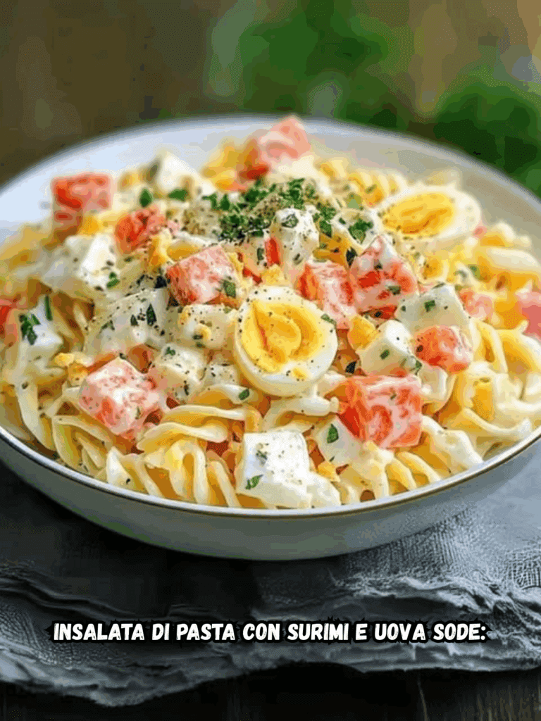 Insalata di pasta con surimi e uova sode: il piatto estivo fresco e nutriente