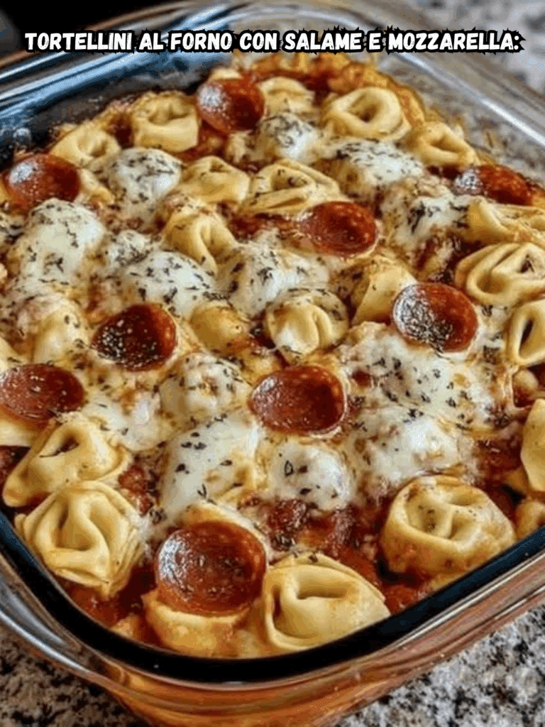 Tortellini al Forno con Salame e Mozzarella: la ricetta della casseruola stile pizza