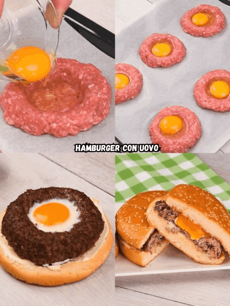 Hamburger con uovo: gustoso, ricco e perfetto da condividere