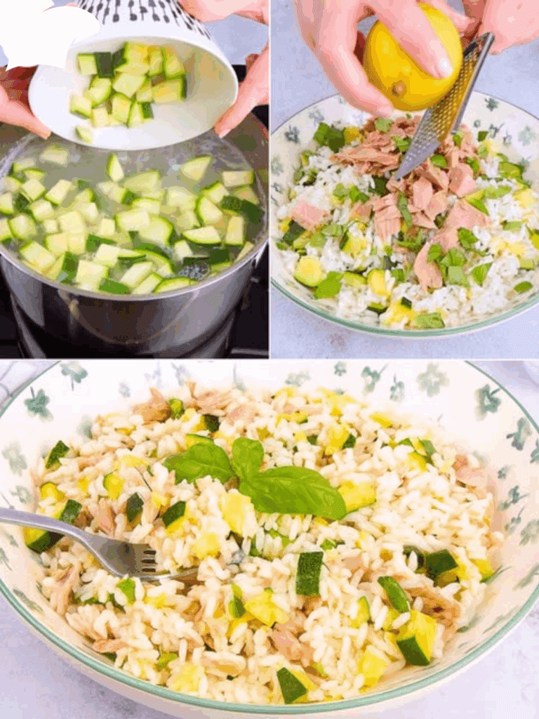 Riso freddo con zucchine e tonno: un piatto fresco, leggero e profumato