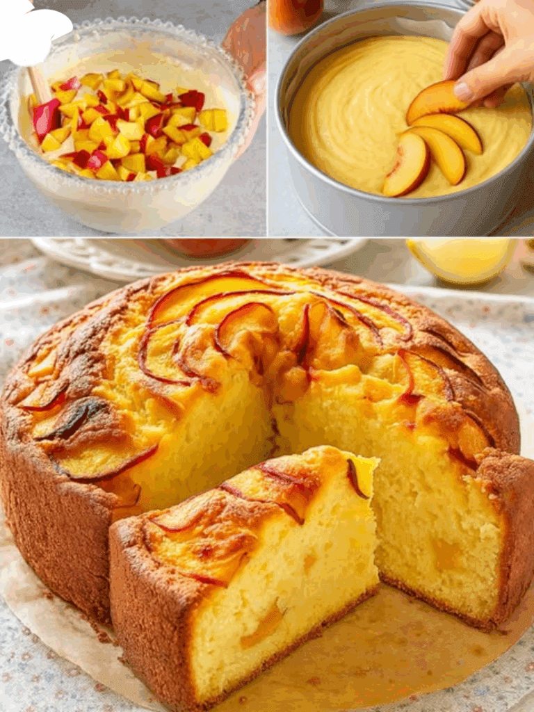 Torta alle pesche e yogurt: soffice, leggera e profumata