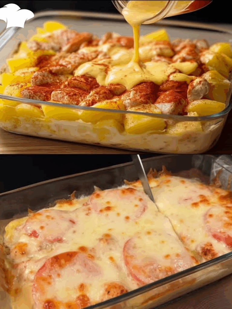 Filetto di pollo fritto al forno con insalata di patate e verdure – Un secondo piatto semplice, gustoso e perfetto per ogni occasione