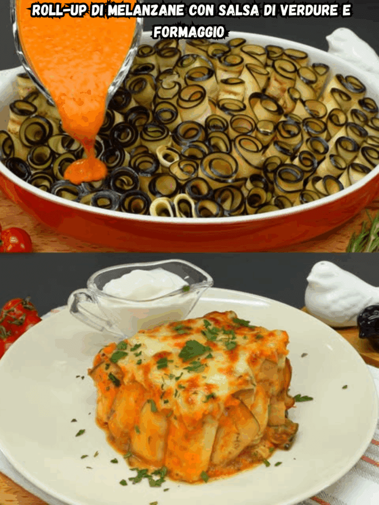 Roll-Up di Melanzane con Salsa di Verdure e Formaggio