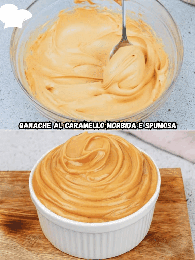 Ganache al caramello morbida e spumosa
