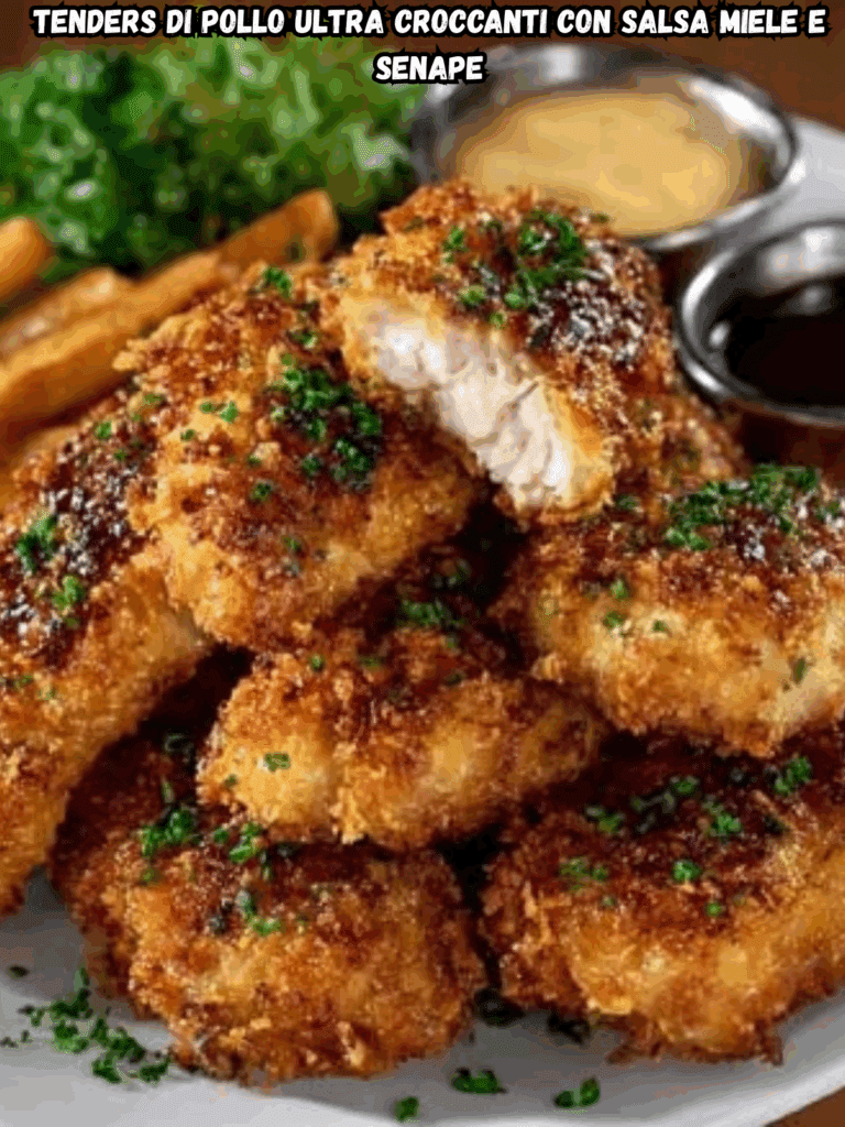 Tenders di pollo ultra croccanti con salsa miele e senape