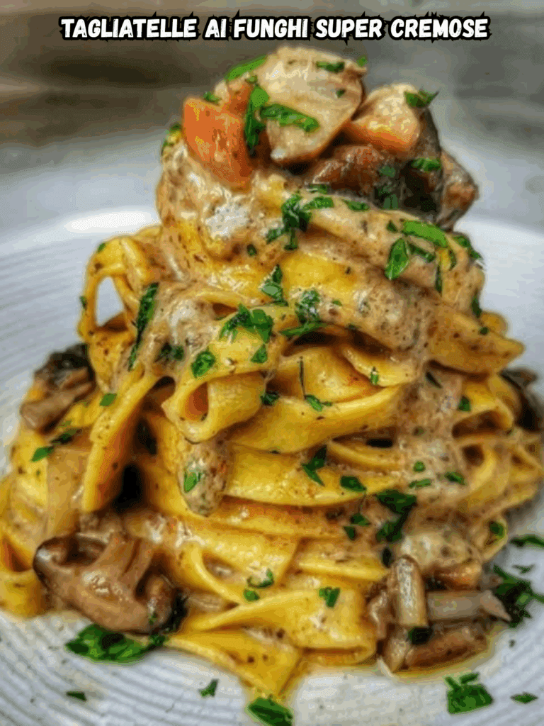 Tagliatelle ai funghi super cremose