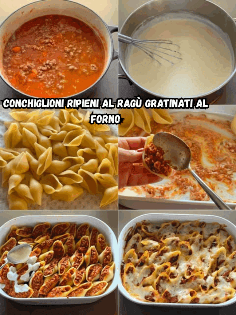 Conchiglioni ripieni al ragù gratinati al forno: un primo piatto ricco e avvolgente