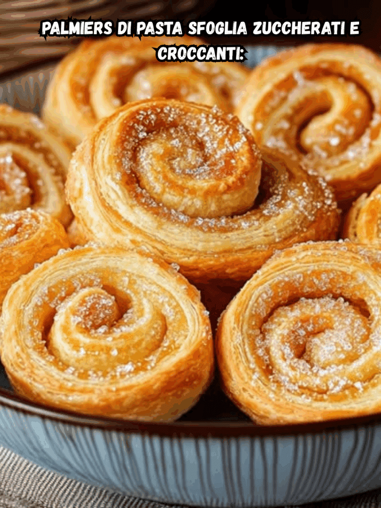 Palmiers di pasta sfoglia zuccherati e croccanti: un dolce semplice e irresistibile
