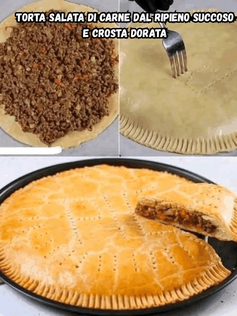 Torta Salata di Carne dal Ripieno Succoso e Crosta Dorata