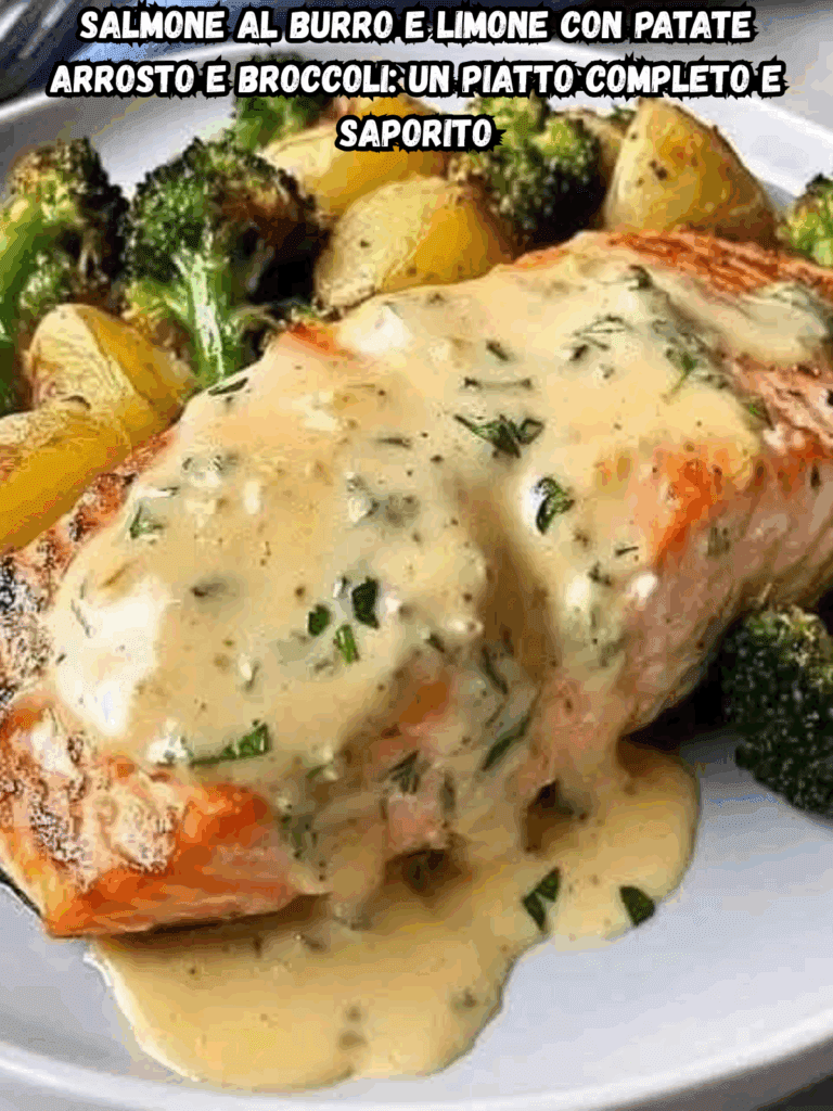 Salmone al burro e limone con patate arrosto e broccoli: un piatto completo e saporito