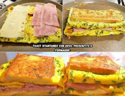 Toast Istantaneo con Uovo, Prosciutto e Formaggio: Uno Spuntino Gustoso in 5 Minuti!