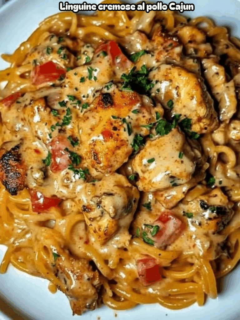 Linguine cremose al pollo Cajun: piccanti, avvolgenti e piene di sapore
