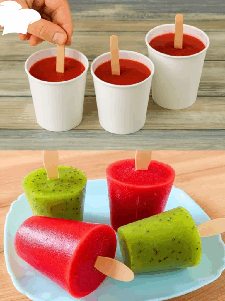 Ghiaccioli alle fragole e kiwi