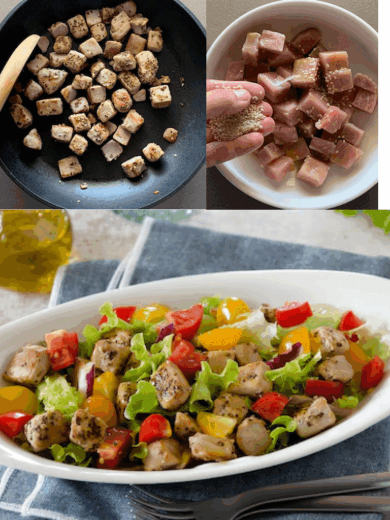 Insalata di tonno fresco con lattuga e pomodorini: il piatto estivo sano, colorato e completo