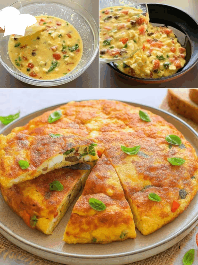 Frittata alla Greca con Feta, Pomodorini e Olive: Un Secondo Estivo Ricco di Gusto Mediterraneo