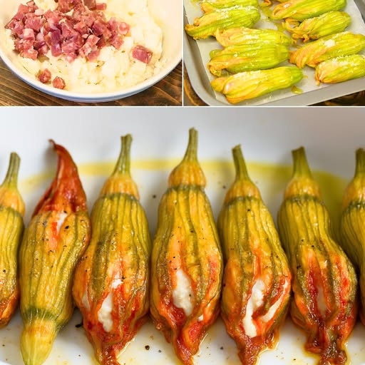 Fiori di Zucca Ripieni al Forno con Ricotta e Salame: un’Idea Gustosa e Leggera per un Antipasto da Ricordare