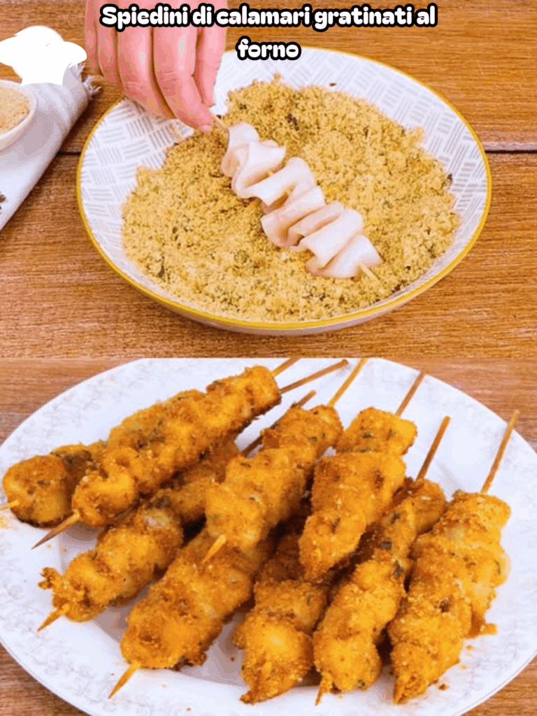 Spiedini di calamari gratinati al forno: la ricetta leggera e gustosa per un secondo di mare perfetto