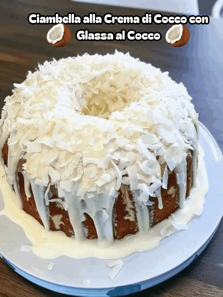 Ciambella alla Crema di Cocco con Glassa al Cocco: un dolce soffice e profumato che conquista al primo morso