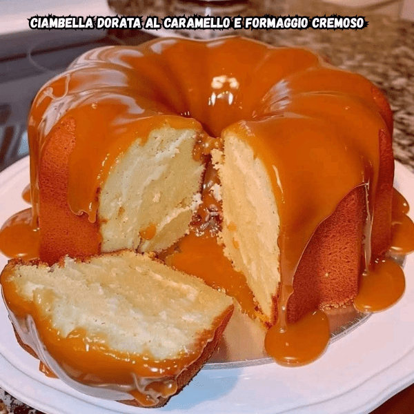 Ciambella Dorata al Caramello e Formaggio Cremoso